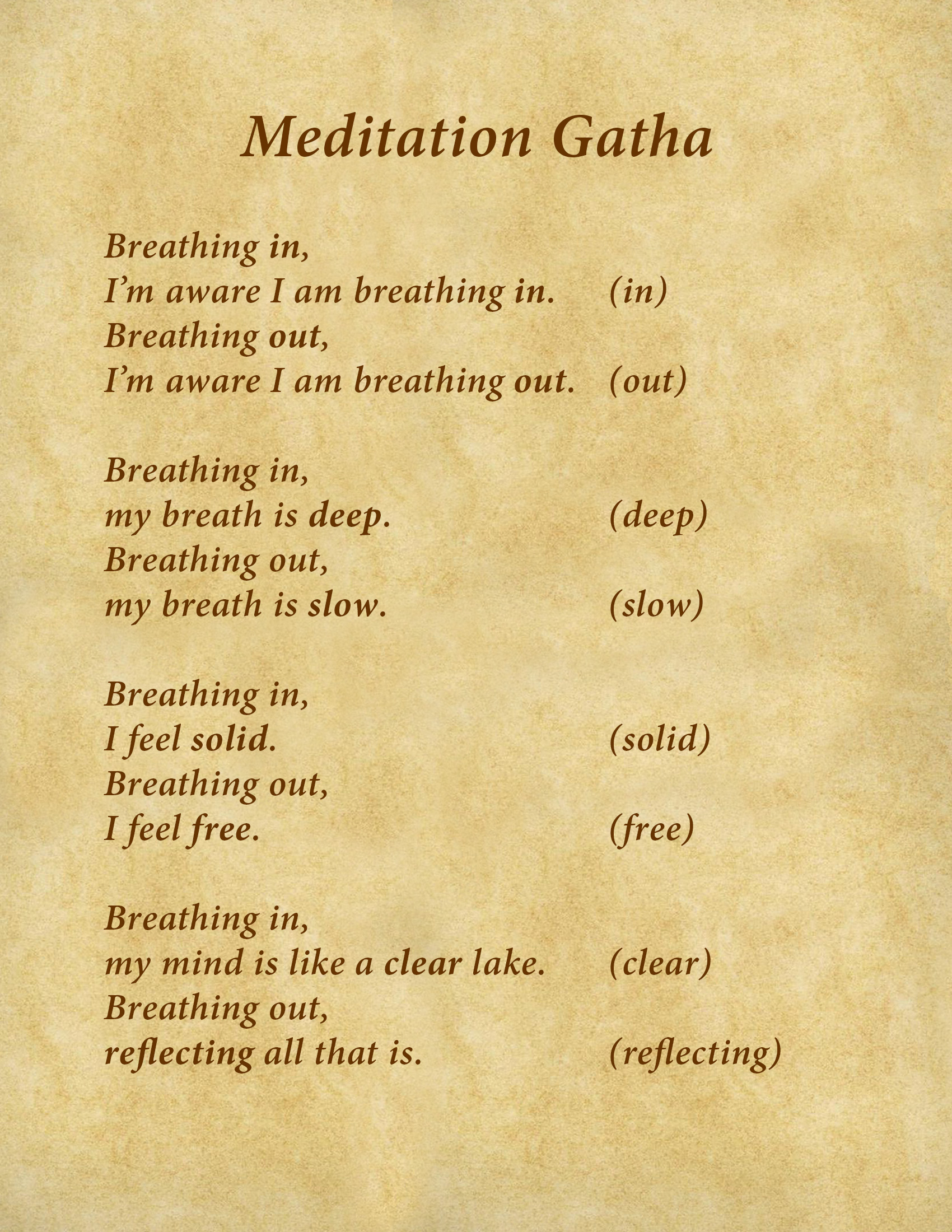 Meditation Gatha