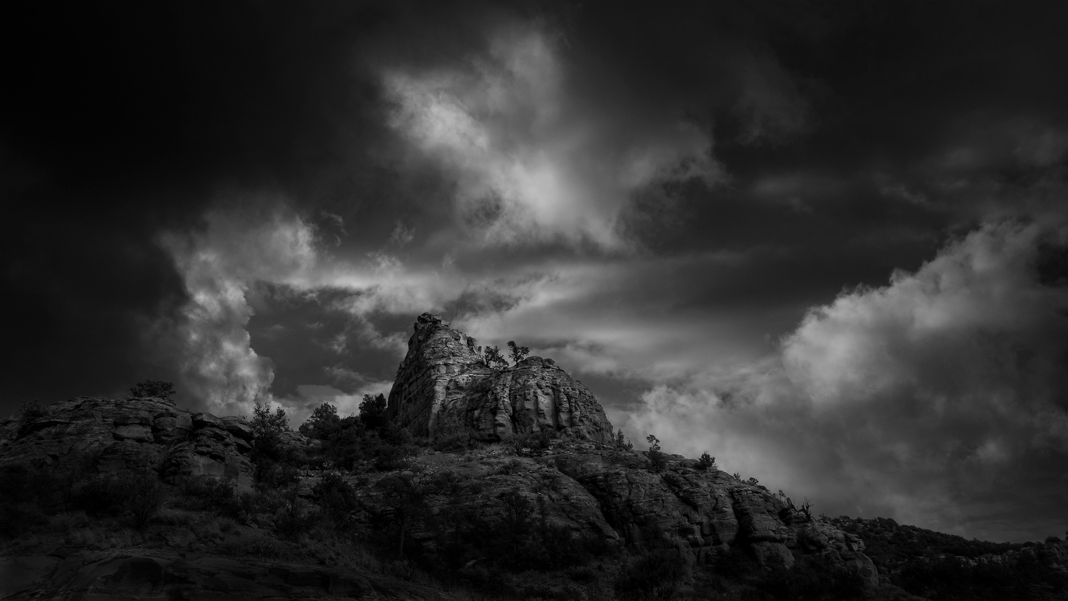 A storm is coming in. Dramatic skies in Sedona. 